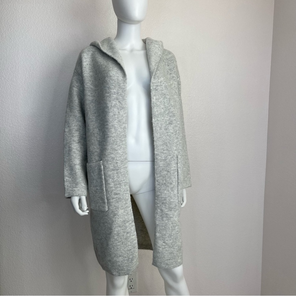 Love token XS LONG HOODED CARDIGAN light gray duster cardigan new with tags
